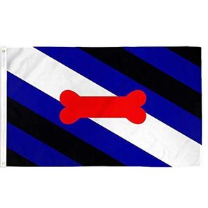 Puppy Pride Lederen Puppy Pride vlag 150x90cm - Bone Dog Pride vlag 90 x 150 cm - Vlaggen - AZ VLAG