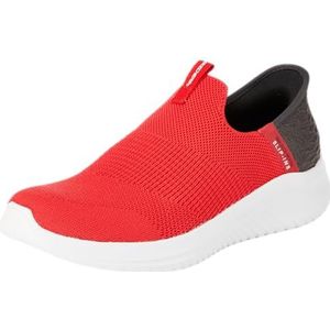 Skechers Jongens Slip-On, Rood Textiel/Zwarte Trim, 11 UK, Rode Textiel Zwarte Trim, 28 EU