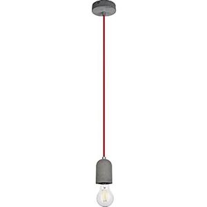 Homemania HOMBR_0261 hanglamp Shape Basis, kroonluchter, cement, grijs/rood, 10 x 10 x 100 cm