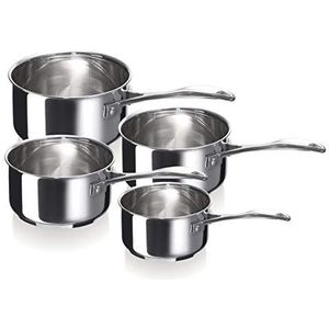 Beka Chef 4-delige steelpan set potten, 18/8 roestvrij staal, zilver, 14-20 cm, 4