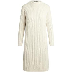 APART Gebreide damesjurk, jurken met rolkraag, gebreide lange jurk, rechte vorm, kasjmier-aandeel, beige, L