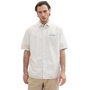 TOM TAILOR heren overhemd, 35419 - Witte gekleurde stippen structuur, XL
