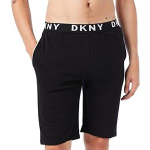 DKNY Heren Lounge Shorts in zwart, Designer Loungewear met merkband, 100% katoen, zachte en comfortabele pyjama joggingbroek, Zwart, XL