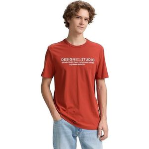 TOM TAILOR Denim T-shirt voor heren, 14302 - Velvet Red, XXL