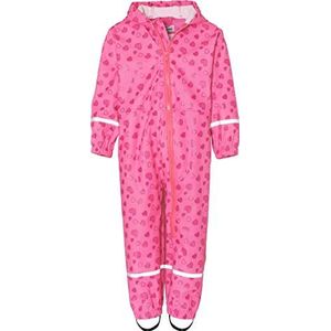 Playshoes Regenoverall voor meisjes, hartjes, allover regenbroek, roze (pink 18), 86 cm
