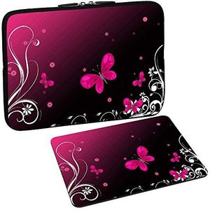PEDEA Design beschermhoes notebook tas 10,1 inch / 13,3 inch / 15,6 inch / 17,3 inch 10,1 inch + Mauspad butterfly