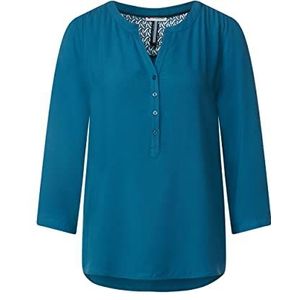 Street One dames kanten blouse, Deep Splash Blue, 42