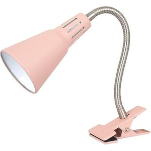 PRENDELUZ Klemlamp, roze, 40 W, E14, ideaal voor oppervlakken, verstelbaar