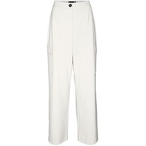 VERO MODA Dames VMSASIE HR Wide Cargo Pant NOOS broek, Snow White, 44/30, wit (snow white), 44W x 30L
