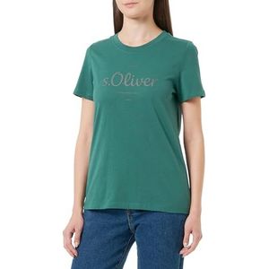 s.Oliver Sales GmbH & Co. KG/s.Oliver T-shirt voor dames met logoprint, T-shirt met logo-print, blauwgroen., 32