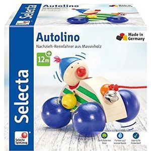 Selecta Trekfiguur Autolino 11 Cm Hout Naturel/Blauw