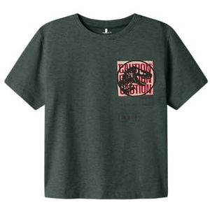 NAME IT Jongens Nkmjust Jurassic Nreg Ss Top Box Sky, Garden Topiary, 134-140