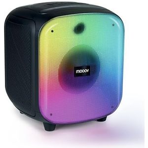 Mooov 477370 Bluetooth-luidspreker, krachtig, 200 W, muziek, TWS, draagbaar, 6 LED-effecten, USB-poorten, microSD, micro-ingang