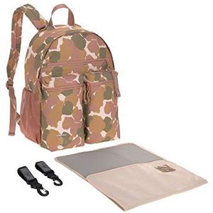 LÄSSIG 1103030911 Baby luierrugzak met aankleedkussen, kinderwagenbevestiging/casual Urban Backpack Tinted Spots, roze, 646 g