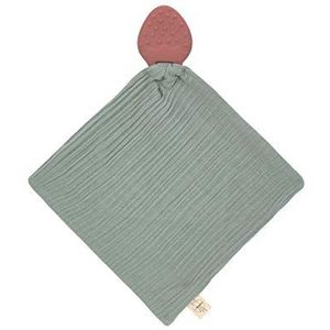 LÄSSIG Tröster doek met bijtring van natuurlijk rubber en biologisch katoen/Teether Comforter Strawberry