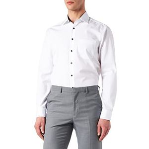Seidensticker Businesshemd voor heren, regular fit, strijkvrij, kent-kraag, lange mouwen, 100% katoen, wit (wit 01), 46