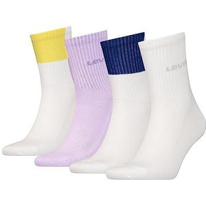 Levi's Uniseks korte sokken (4 stuks), White Combo, 39-42 EU