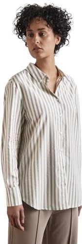 Street One - Gestreept Overhemd Blouse - Beige - Dames