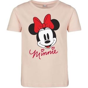 Mister Tee Kinder-T-shirt Minnie Mouse Kids Tee, T-shirt met print op de voorkant voor meisjes, katoen, maten 110/116-158/164, roze, 122 cm