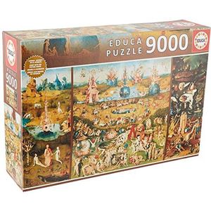 Educa - Garten of the Lüste, 9000 stukjes puzzel voor volwassenen en kinderen vanaf 14 jaar, inclusief reserveonderdelenservice zolang de voorraad strekt. Hieronymus Bosch (14831)