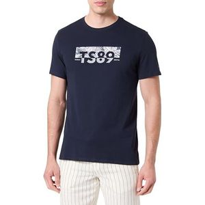 Teddy Smith T-shirt voor heren, T-Ezio 2 MC Total Navy/motief 1, Total Navy/Patroon 1, S