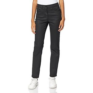 Gerry Weber Dames 5-pocket met lichte coating figuur-knuffelende broek 5-pocket jeans met stretchcomfort, gecoat reguliere lengte, zwart, 38