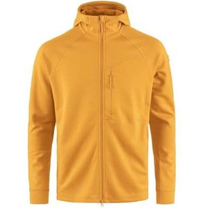 FJALLRAVEN 12600228-161 Abisko Grid Fleece Hoodie M Lang Tricot Heren Mosterd Geel Maat XS