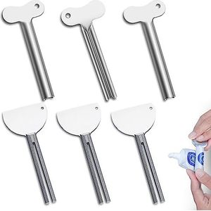 Zivacate Tube Squeezer, Tandpasta Tube Presser 6 PCS, Metalen Sleutel Tandpasta Squeezer, Legering Roller Tandpasta Dispenser voor Tandpasta/Olieverf/Handcrème