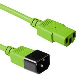 ACT Stroomkabel C13 naar C14 Verlengkabel voor Koude Apparaten PC, PDU, Netsnoer 230V, Lengte 1.8m IEC Voedingskabel Male naar Female 3 Pin Verlengsnoer - AK5114 Groen