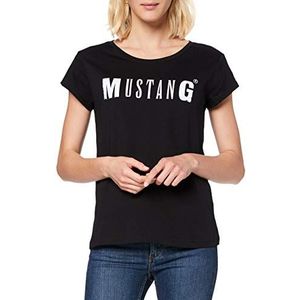 MUSTANG T-shirt met logo voor dames, zwart (black 4142), XS