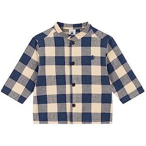 Petit Bateau A08Q4 overhemd met lange mouwen, incognito-blauw/avalanchewit, 36 maanden voor baby's, Incognito blauw/wit Avalanche, 3 Jaren