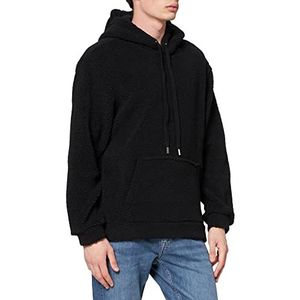 ONLY & SONS Heren teddyfleece hoodie ONSRemy Sherpa capuchontrui, zwart, S