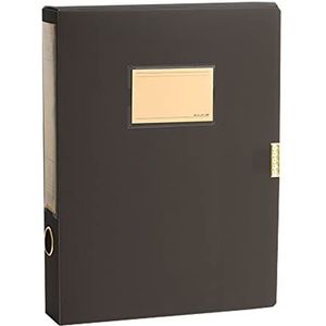 KEYWANTS Premium verzameldozen 5,5 cm breed, A4-archiefdoos met klittenbandsluiting en ruglabel, archiefdoos om te leren op kantoor (eendelig, zwart, 18 stuks)