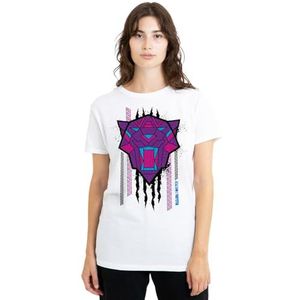 Black Panther Wakanda Forever Panther Head Slash dames T-shirt, wit, medium, Wit, M
