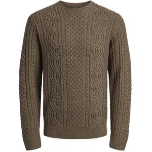 Jack & Jones - Jprblusean Knit Cable Crew Neck - Trui - Malt Ball Melange