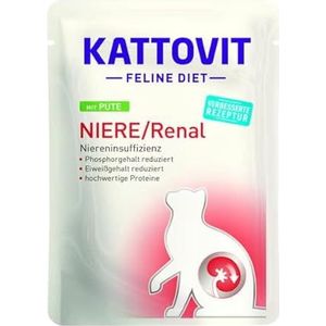 KATTOVIT Niere/Renal kalkoen, dieet kattenvoer, 85 g, natvoer voor katten ter ondersteuning van de nierfunctie