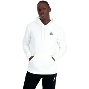 Le Coq Sportif Uniseks sweatshirt met capuchon, Nieuw optisch wit, S