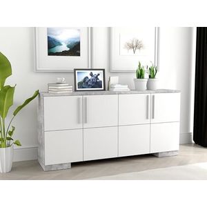 Forte Libelle commode B x H x D: 179,3x86,8x41,3, houtmateriaal, betonlook lichtgrijs/wit, groot