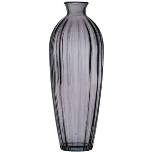 BigBuy Home Grijze vaas van gerecycled glas, 12 x 12 x 29 cm