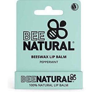 Bee Natural Lip Balm Lippenbalsem met bijenwas en etherische oliën van Menta Piperita, 6 verpakkingen à 4,2 g