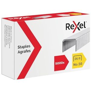 Rexel No.56 26/6 nietjes voor standaard nietmachines, voor nieten tot 20 vellen, te gebruiken met bureaubladnietmachines en tangen, 5000 tellen (Pack van 1)