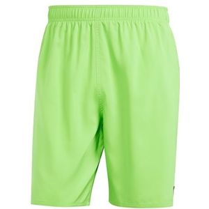 adidas Heren Solid CLX Classic-Length Swim Shorts, Lucid Lime/White, M