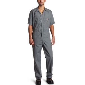 Dickies Mannen korte mouw overall Overol Corta.'''8217 Overol Corta.'8217 '8217 Overalls van het werkhulpprogramma voor heren, Grijs, L tall