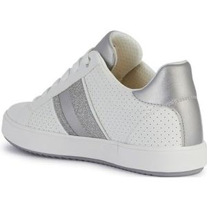 Geox D BLOMIEE F Sneakers voor dames, wit/zilver, 41 EU, Wit-zilver., 41 EU