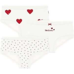 Petit Bateau - Setje met 3 Katoenen Onderbroekjes - Hoge Taille - Hartje
