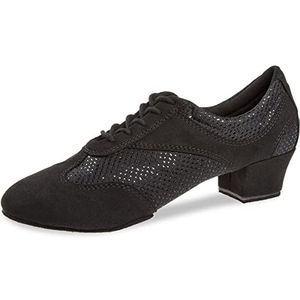 Diamant Dames VarioPro trainingsschoenen 188-134-548 - microvezel/glitter zwart - normaal - 3,7 cm Cuban - Made in Germany, zwart, 36 EU