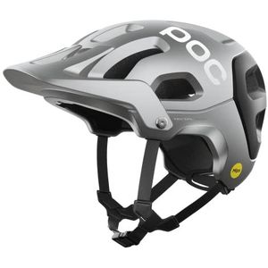 POC Unisex Volwassenen Tectal Race MIPS Fietshelm, Argentime, zilver/Uranium zwart mat, S (51-54cm)