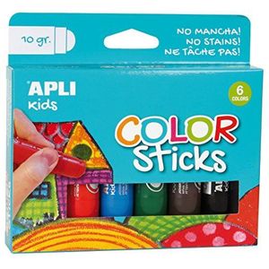 Apli Kids 14227, verpakking met 6 tubes gouache, solide, verschillende kleuren, 10 g