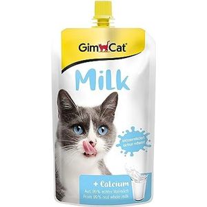 GimCat Milk – kattenmelk uit echte volle melk met verminderd lactosegehalte, voor gezonde botten – 1 zakje (1 x 200 g)