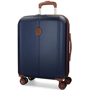 El Potra Ocuri cabinetrolley, blauw, 40 x 55 x 20 cm, stijf, ABS, geïntegreerde TSA-sluiting, 37 l, 3,1 kg, 4 dubbele wielen, handbagage, Rosa Roja, cabine koffer